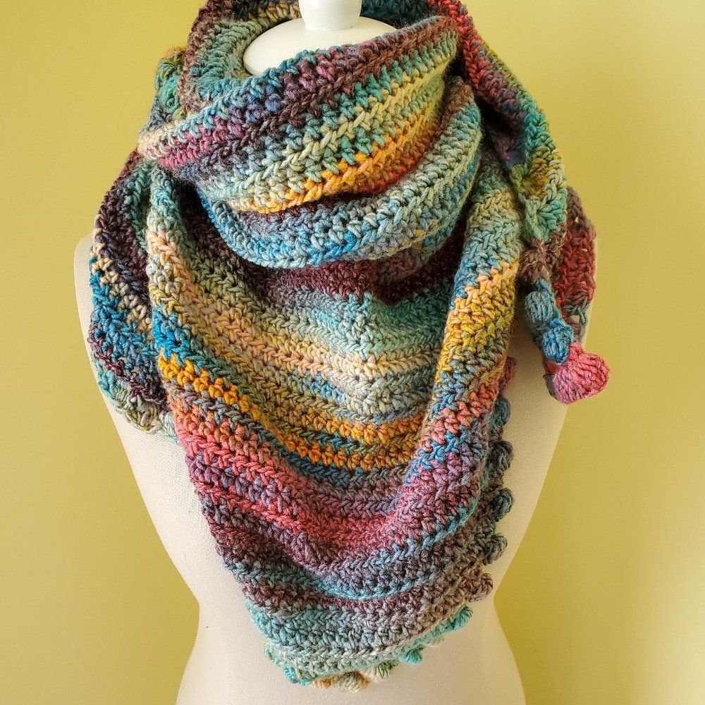 Crochet Showtime Triangle Scarf/New